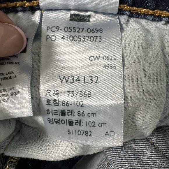 Levis 527 Jeans Mens 34x32 Blue Mid Rise Dark Wash Bootcut Denim Cowboy Western - Picture 8 of 12